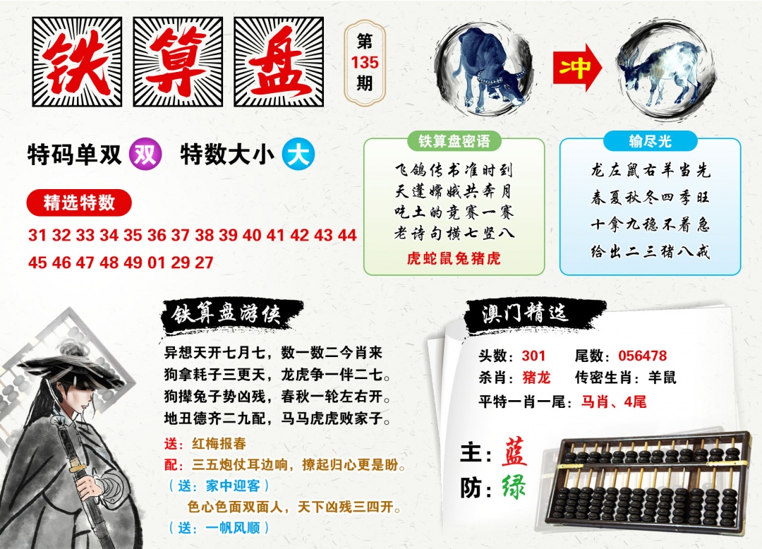 2026135铁算盘预测